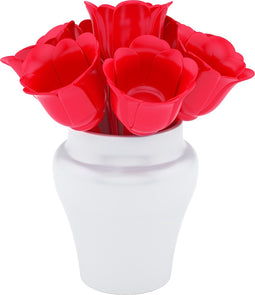 Zak!Designs Sweety Prikkertjes - Bloemetjes - Wit/Rood - Set van 7 stuks