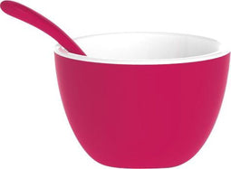 Zak!Designs Twotone Kom - Incl. Lepeltje - Melamine - Ø 7,5 cm - Berry/Wit