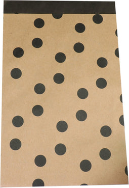 Zak - Fourniturenzak - Kraftpapier - 17x25cm - Zwarte stippen - bruin/zwart - 200 stuks
