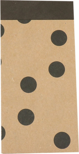 Zak - Fourniturenzak - Kraftpapier - 7x13cm - Zwarte stippen - bruin/zwart - 200 stuks