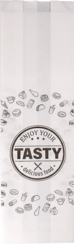 Zak | Frikandelzak | Ersatzpapier | Nr. 10 | 9.5/ 3 |25x34cm | TASTY | wit | 5 kg