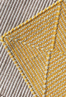 Zala Flax Vloerkleed - 200x300 - Rechthoek - Buiten,Laagpolig Tapijt - Modern - Geel, Grijs