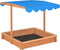 Zandbak met verstelbaar dak 115x115x115 cm vurenhout