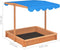 Zandbak met verstelbaar dak 115x115x115 cm vurenhout