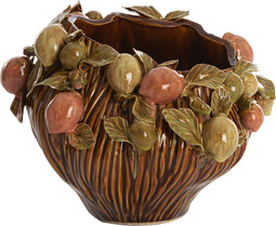 Light&living Vaas deco 26,5x24x20 cm LEMONI keramiek bruin-oranje+groen
