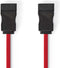SATA Kabel - 3 Gbps - SATA 7-Pins Female - SATA 7-Pins Female - Vernikkeld - 0.50 m - Plat - PVC - Rood - Polybag