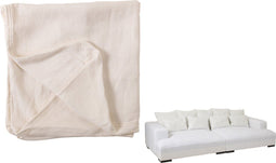 J-Line Hoes Voor Zetel+9 Kussens Diep Monaco Linnen Xxl Marshmallow Wit