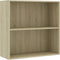 vidaXL Boekenkast met 2 schappen 80x30x76,5 cm spaanplaat sonoma eiken