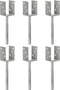 vidaXL Grondankers 6 st 7x6x30 cm gegalvaniseerd staal zilverkleurig