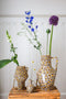Return to Sender | Vaas Small 15 cm Luipaard print handgeschilderd met handvat - Bloemenvaasje - klein vaasje