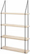 LIFA LIVING Wandrek - Industrieel - 3 planken - Zwart