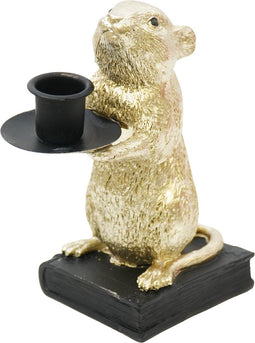 Housevitamin Muis Diner kaarshouder Goud - 8x10x17 Cm - De perfecte sfeermaker voor in huis.