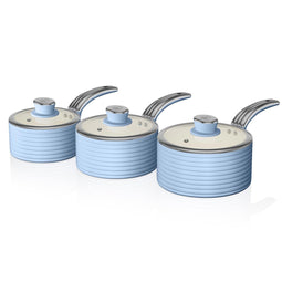 Swan SWPS3020BLN Retro Cookware Set - Blue