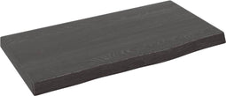 vidaXL - Wandschap - 40x20x2 - cm - behandeld - massief - eikenhout - donkerbruin