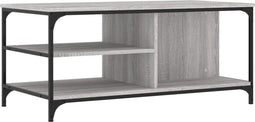 vidaXL - Salontafel - 100x50x45 - cm - bewerkt - hout - grijs - sonoma