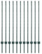 vidaXL - Hekpalen - 11 - stuks - U-vorm - Groen - 120 - cm - Staal
