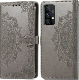 iMoshion Hoesje Geschikt voor Samsung Galaxy A52 (4G) / A52s / A52 (5G) Hoesje Met Pasjeshouder - iMoshion Mandala Bookcase - Grijs