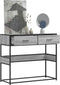 vidaXL - Wandtafel - 90x35x80 - cm - bewerkt - hout - grijs - sonoma - eikenkleurig