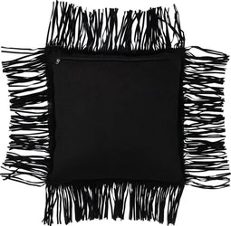 J-Line kussen Franje - leder - zwart