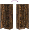 vidaXL - Hoogkast - Gerookt - Eiken - 31,5x32x124 - cm - Gelaagd - Hout