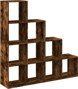 vidaXL - Kamerscherm - / - boekenkast - 131,5x29x131,5 - cm - hout - gerookt - eiken