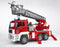 Bruder MAN Brandweerwagen - Speelgoedvoertuig - Draailadder waterpomp licht- en geluidsmodule - Rood