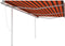 vidaXL - Luifel - automatisch - uittrekbaar - met - palen - 6x3 - m - oranje - en - bruin