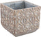 PTMD Jenah Brown Cement Pot Cross Pattern Square M