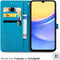 imoshion Hoesje Geschikt voor Samsung Galaxy A15 (5G) / A15 (4G) Hoesje Met Pasjeshouder - imoshion Mandala Bookcase - Turquoise