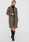 VERO MODA VMBLAST CHECK LONG WOOL JACKET - Dames Jas - Reverskraag lange mouwen knoopsluiting - Maat L (40)