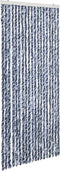 vidaXL - Vliegengordijn - 56x200 - cm - chenille - blauw - en - wit