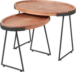 AnLi-Style Bijzettafel set van 2 - ovaal