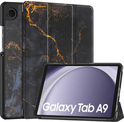 imoshion Tablet Hoes - Geschikt voor Samsung Galaxy Tab A9 8.7 inch - Design Trifold Bookcase - Black Marble