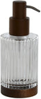 Zeepdispenser Home ESPRIT Bruin Transparant Aluminium Kristal Acacia 8 x 7,5 x 18,5 cm