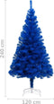 vidaXL - Kunstkerstboom - met - verlichting - en - kerstballen - 240 - cm - PVC - blauw