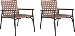 vidaXL - Tuinstoelen - 2 - stuks - Zwart - 79x56x73,5 - cm - Poly - Rattan