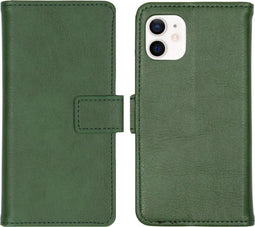 iMoshion Hoesje Geschikt voor iPhone 12 Mini Hoesje Met Pasjeshouder - iMoshion Luxe Bookcase - Groen