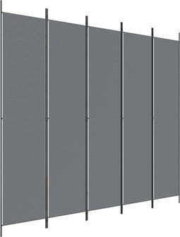 vidaXL - Kamerscherm - met - 5 - panelen - 250x220 - cm - stof - antracietkleurig