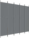 vidaXL - Kamerscherm - met - 5 - panelen - 250x220 - cm - stof - antracietkleurig