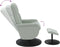 Fauteuil met voetenbank verstelbaar fluweel lichtgrijs