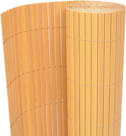 vidaXL - Tuinafscheiding - dubbelzijdig - 90x300 - cm - PVC - geel