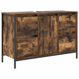 vidaXL - Wastafelkast - met - lades - 90x34,5x60 - cm - gerookt - eikenkleurig