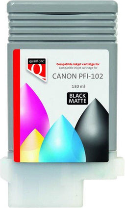 Inktcartridge Quantore Canon PFI-102 mat zwart - 12 stuks