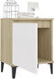 vidaXL - Nachtkastjes - met - metalen - poten - 40x30x50 - cm - sonoma - eiken - en - wit
