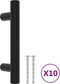 vidaXL - Handvatten - 10 - st - 64 - mm - roestvrij - staal - zwart