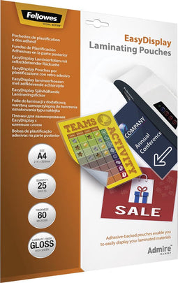 Fellowes Admire lamineerhoezen - EasyDisplay, Enhance80, ft A4, 160 micron (2 x 80 micron), pak van