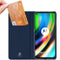 Dux Ducis Hoesje Met Pasjeshouder Geschikt voor Motorola Moto G9 Plus - Dux Ducis Slim Softcase Bookcase - Donkerblauw