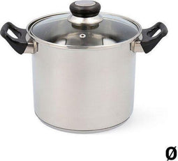 Pot met Glazen Deksel Quid Habitat Roestvrij staal