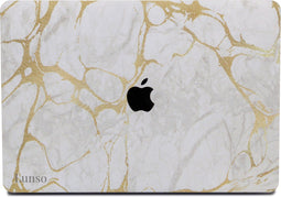 Lunso Geschikt voor MacBook Air 13 inch (2018-2019) cover hoes - case - Marble Stella