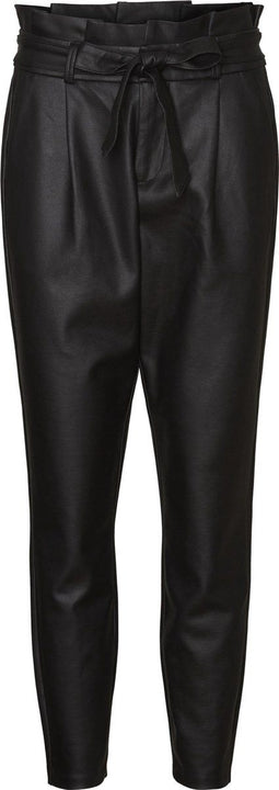 VERO MODA VMEVA MR LOOSE PAPERBAG COATED P GA NOOS Dames Broek - Maat M X L32 - High Waist - Strikdetail